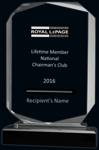 Royal LePage National Chairmans Club - Lifetime Trophy